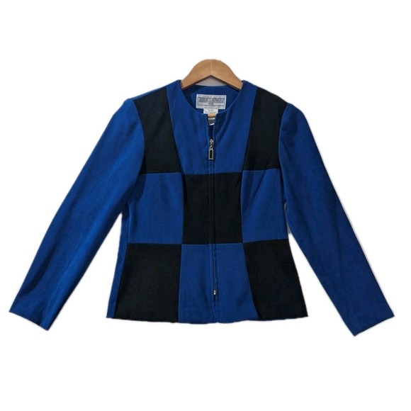 Jessica Howard Jackets & Blazers - Jessica Howard Petite Blue Zip Front Jacket Blazer‎ Women's Size 4